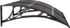 A black awning with a curved, slatted roof and black support brackets, shown against a white background. Náhled obrázku produktu
