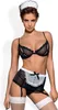 Dessous-Set mit Spitze Obsessive Maidme S/M Schwarz Produktbild-Vorschau 1