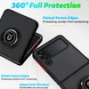 Close-up shots of a black phone case with red accents, highlighting its protective features. Produktbild-Vorschau