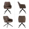 Four views of a brown swivel armchair with a black metal base. Produktbild-Vorschau
