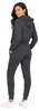Damen Jogginganzug einfarbig 100% Baumwolle 586 Anthrazit L Produktbild-Vorschau 4