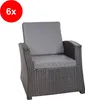 Sada 6 ks Podsedáky na zahradní židle 56x52x7cm Šedý Náhled obrázku produktu 3