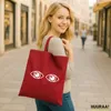 Huuraa Jutebeutel Augen Eyes 10 Liter Classic Red Baumwolle Produktbild-Vorschau 2