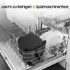 An air fryer basket and plates are placed inside a dishwasher. Produktbild-Vorschau