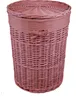 Wäschekorb Wäschetonnen Wäschetruhe weide rosa rund mit Produktbild-Vorschau 1