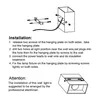 Diagrams and instructions for installing a wall light. Podgląd zdjęcia produktu