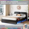 Schwarz 140x200cm Polsterbett (Ohne Matratze) Produktbild-Vorschau 2