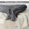 Quasten Gestrickte Decke Weiche Warme Strickdecke Produktbild-Vorschau 7