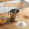 Mehlsieb 8 Tassen Edelstahl Handkurbel – Feinmaschiger Produktbild-Vorschau 2