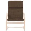 A front view of a dark brown fabric armchair with a light wood frame. Produktbild-Vorschau