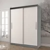 A sliding door wardrobe is shown in a room with a door and a wall with a tree pattern. Voir les images du produit