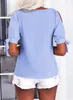 Damen-T-Shirt mit V-Ausschnitt und schulterfreiem Design Produktbild-Vorschau 3