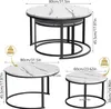 Couchtisch 2er Set mit Metallgestell Ø(80+60)cm Rund Produktbild-Vorschau 6