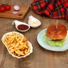 6x Fries Pommesschale oval weiß Currywurst-Schale Produktbild-Vorschau 3