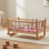 Puppenbett aus Holz, RETRO-Wiege in Holzfarbe mit Produktbild-Vorschau 5
