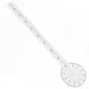 A white measuring tool with markings and a circular protractor-like component, isolated on a white background. Produktbild-Vorschau