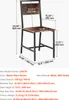 A diagram of a chair with dimensions and specifications. Anteprima dell’immagine prodotto