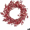 Roter Weihnachtskranz aus Kunststoff 48 x 10 x 48 cm (6 Produktbild-Vorschau 1