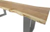Sitzbank Baumkante 120 cm natur massiv Akazie silber Produktbild-Vorschau 3
