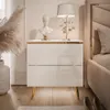 AURORA II Nachttisch Weiß Hochglanz mit LED-Beleuchtung und Produktbild-Vorschau 2