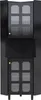 A black corner cabinet with glass doors and a shelf. Anteprima dell’immagine prodotto