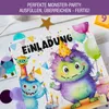Monster Einladung Kindergeburtstag Junge & Mädchen | XXL Produktbild-Vorschau 5