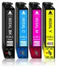 Four printer ink cartridges lined up against a white background. Produktbild-Vorschau