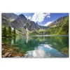 Leinwandbild Bergsee Bäume Natur 90x60 Feeby Grün bild für Produktbild-Vorschau 3
