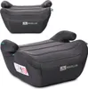 Two views of a dark gray child booster seat against a white background. Podgląd zdjęcia produktu