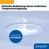 Close-up of a light fixture inside a refrigerator, with marketing text and a brand logo. Produktbild-Vorschau