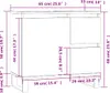 A diagram showing the dimensions of a cabinet. Produktbild-Vorschau