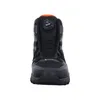 A front view of a black hiking boot with orange accents. Anteprima dell’immagine prodotto