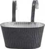 Metall Hängetopf grau mit 2 Henkel 25 x 13cm - 4 Stück Produktbild-Vorschau 3
