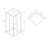 Diagrams showing the dimensions of a shower enclosure. Produktbild-Vorschau