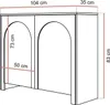 A diagram of a two-door cabinet with dimensions indicated. Produktbild-Vorschau