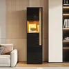 Merax Vitrine mit LED-Beleuchtung, Hochschrank mit 2 Türen Produktbild-Vorschau 2