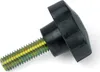 A close-up studio shot of a black knob with a threaded metal bolt attached. Podgląd zdjęcia produktu