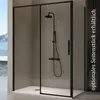 Duschwand mit Schiebetür DELTA schwarz - 113-114 cm Glas 6 Produktbild-Vorschau 8