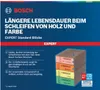 A stack of four Bosch sanding blocks, each with a different grit level indicated by color and text. Produktbild-Vorschau
