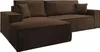 A brown corduroy sectional sofa is shown from a diagonal angle against a white background.