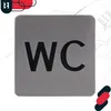 KOTARBAU® WC nápis 7 x 7 cm Nerezový čtvercový nápis Náhled obrázku produktu 6