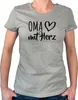 Huuraa Damen T-Shirt Oma mit Herz L Sport Grey Bio Produktbild-Vorschau 1