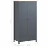 VidaXL 288949, Grau, Garderobe, 1 Regale, 2 Tür(en), Grau, Produktbild-Vorschau 13