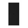 A black metal filing cabinet with two sliding doors. Voir les images du produit