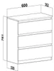 Roe Furniture | Kommode 60 cm - Weiß Hochglanz - 3 Produktbild-Vorschau 6