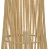 Close-up view of the bottom section of a rattan floor lamp. Podgląd zdjęcia produktu