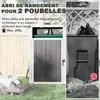 Outsunny Abri pour 2 poubelles 240L, cache poubelle Voir les images du produit 3