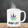 High Life Kaffeebecher mit Marihuanablatt in bunt Produktbild-Vorschau 3