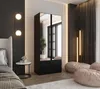 Drehtürenschrank 190x70x48 cm Schwarz mit 2 Spiegeln und 2 Produktbild-Vorschau 1