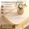 COSTWAY Konzolový stôl úzky, predsieňový stôl mramorový Náhľad obrázku produktu 4